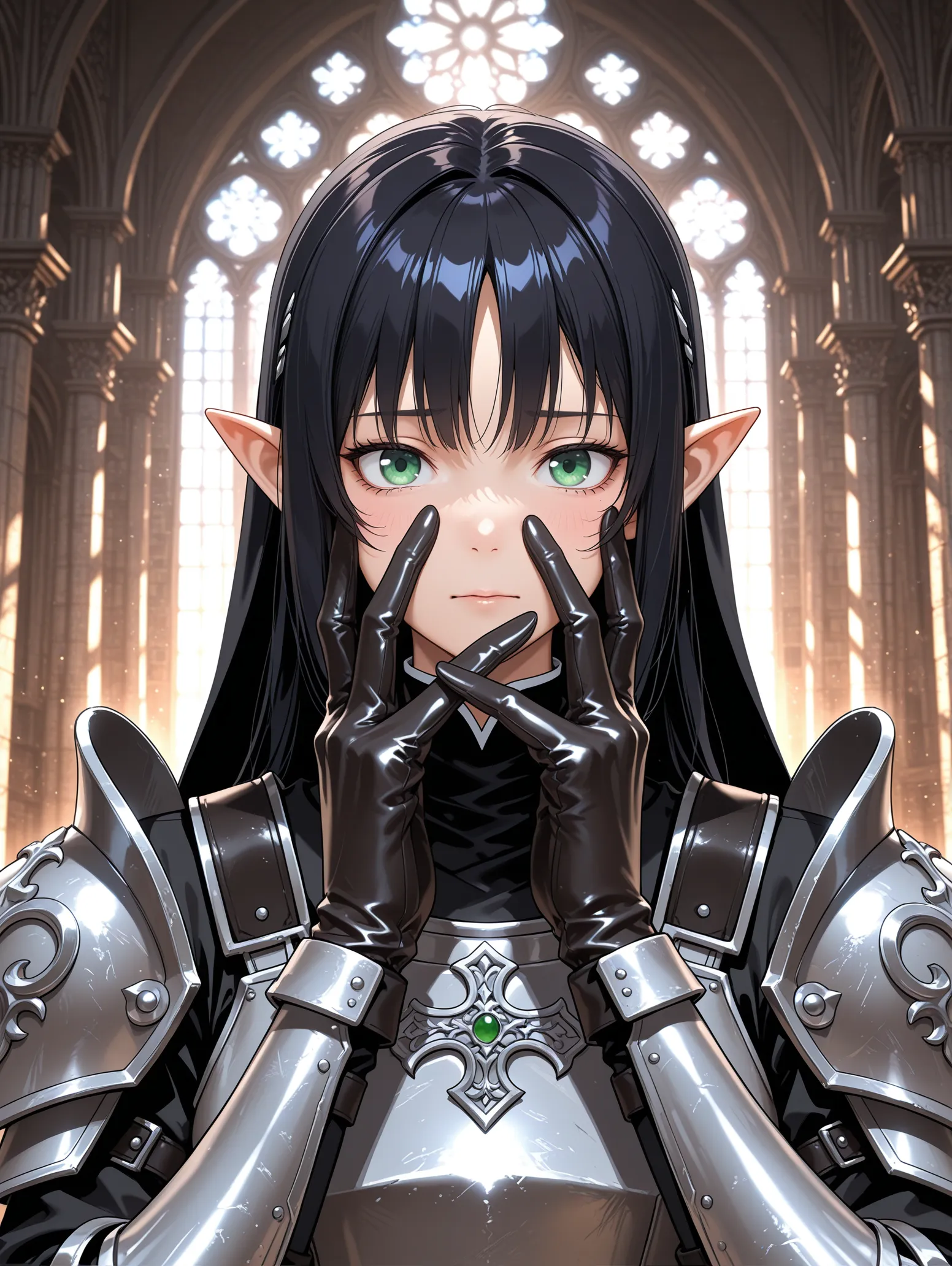 Generated frame with hands raised at the face showing merged and miscounted fingers
